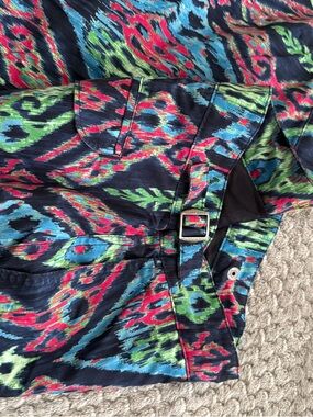 Colorful Ikat Print Belted Shorts